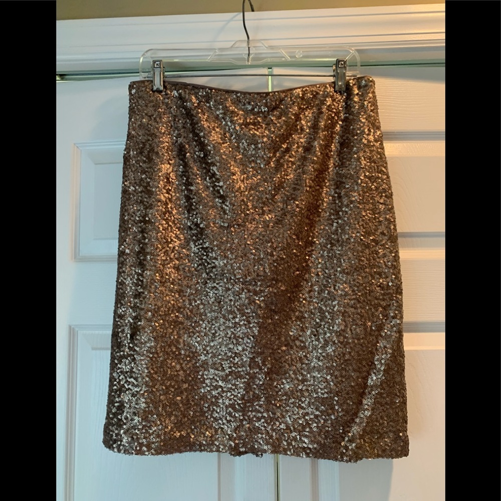 NWT Champagne Sequin Pencil Skirt - 12P